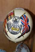 A PAINTED OSTRICH EGG, with the regimental insignia of King's Shropshire Light Infantry (1) (