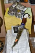 A BOXED LEONARDO COLLECTION RATTLE SNAKE, AND BOXED FRANKLIN MINT 'THE EAGLE KNIFE', the resin