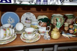 AN AYNSLEY TEAWARES AND ASSORTED CERAMICS, comprising a Royal Worcester Days Of The Week 'Saturday