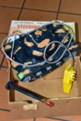 A BOXED MARX TOYS STEERING TANK, remote controlled, battery operated, in play worn condition, with