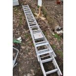 AN EXDENDABLE SUPERSILVER LADDER along with a set of Beldray stepladders (2)