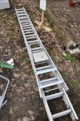 AN EXDENDABLE SUPERSILVER LADDER along with a set of Beldray stepladders (2)