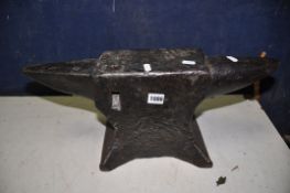 A CAST IRON ANVIL (approximate weight 55kg)