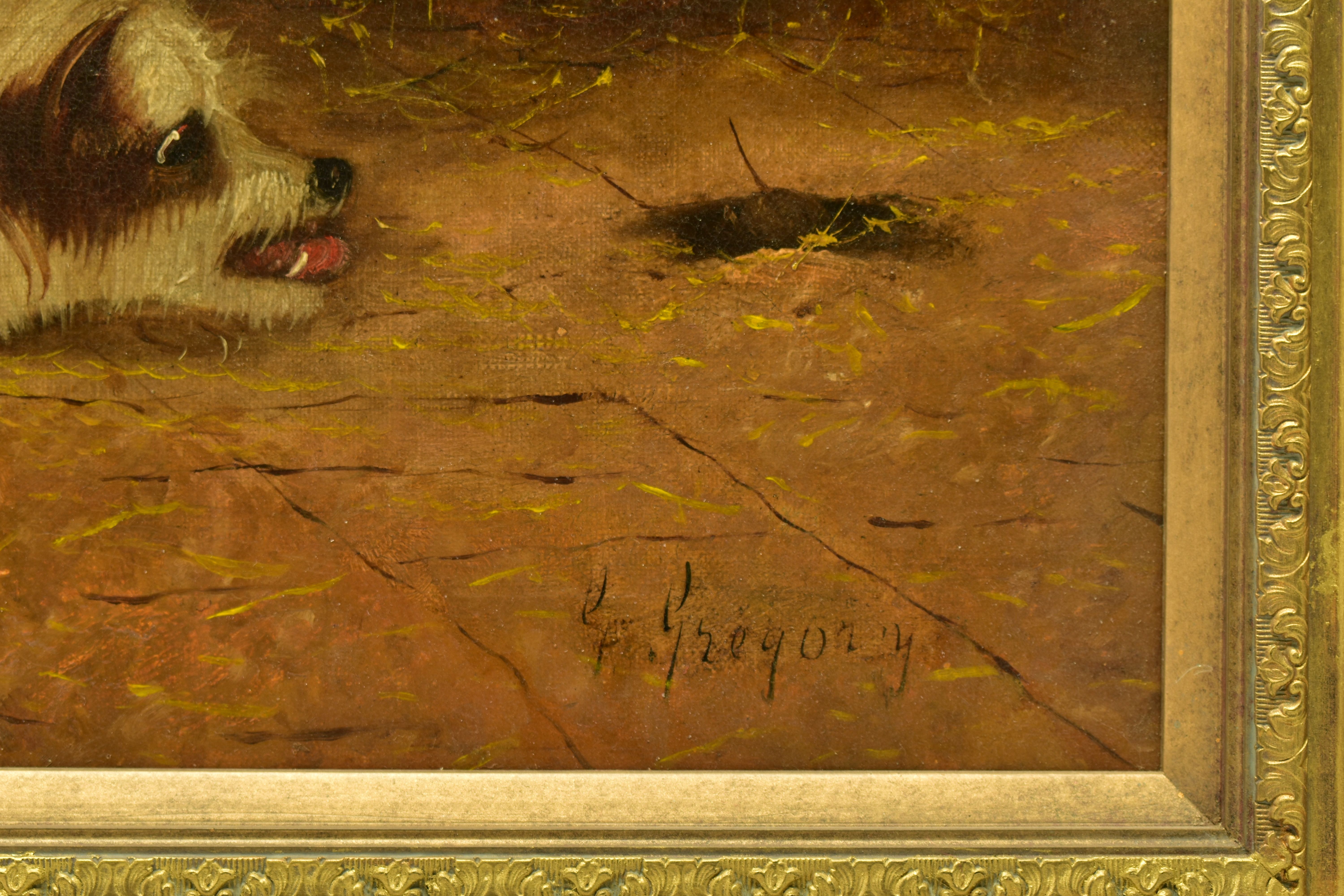 G. GREGORY (19THCENTURY) A TERRIER CHASING A RAT, a depiction of a terrier in a barn chasing a rat - Image 4 of 6