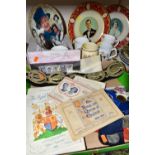 A COLLECTION OF ROYAL COMMEMORATIVE CERAMICS AND EPHEMERA, comprising a spherical match holder to