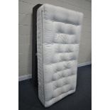 A STAPLES GRANDEUR SINGLE DIVAN BED and sprung memory foam mattress