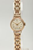 A LADYS 9CT GOLD 'AUDEX' WRISTWATCH, manual wind, round silver dial signed 'Audex, Swiss', Arabic