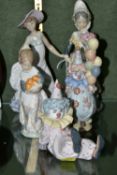 FIVE LLADRO FIGURES, comprising Valencian Girl With Flowers no 1304, sculptor Juan Huerta, issued