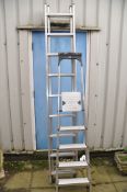 TWO SETS OF LADERS comprising a set of extendable ladders and a set of stepladders (2)