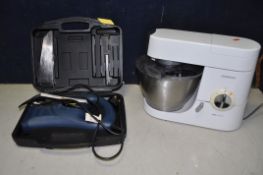 A KENWOOD CHEF PREMIER standing mixer with mixing bowl and attachments, along with a Power Craft