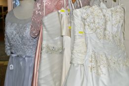 NINE ASSORTED STYLE WEDDING DRESSES, end of season stock clearance (may have slight marks or very