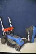 A HYUNDAI HYM3800E LAWNMOWER with grass box (PAT pass and working)