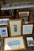 A QUANTITY OF PAINTINGS AND PRINTS ETC, to include an Eileen Cross watercolour depicting poppy