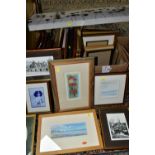 A QUANTITY OF PAINTINGS AND PRINTS ETC, to include an Eileen Cross watercolour depicting poppy