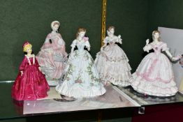 FIVE ROYAL WORCESTER FIGURINES, comprising Royal Worcester for Compton & Woodhouse limited edition