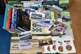 One Box of MOTOR RACING EPHEMERA, consisting of six Motor Racing books, Mapping Le Tour, A History