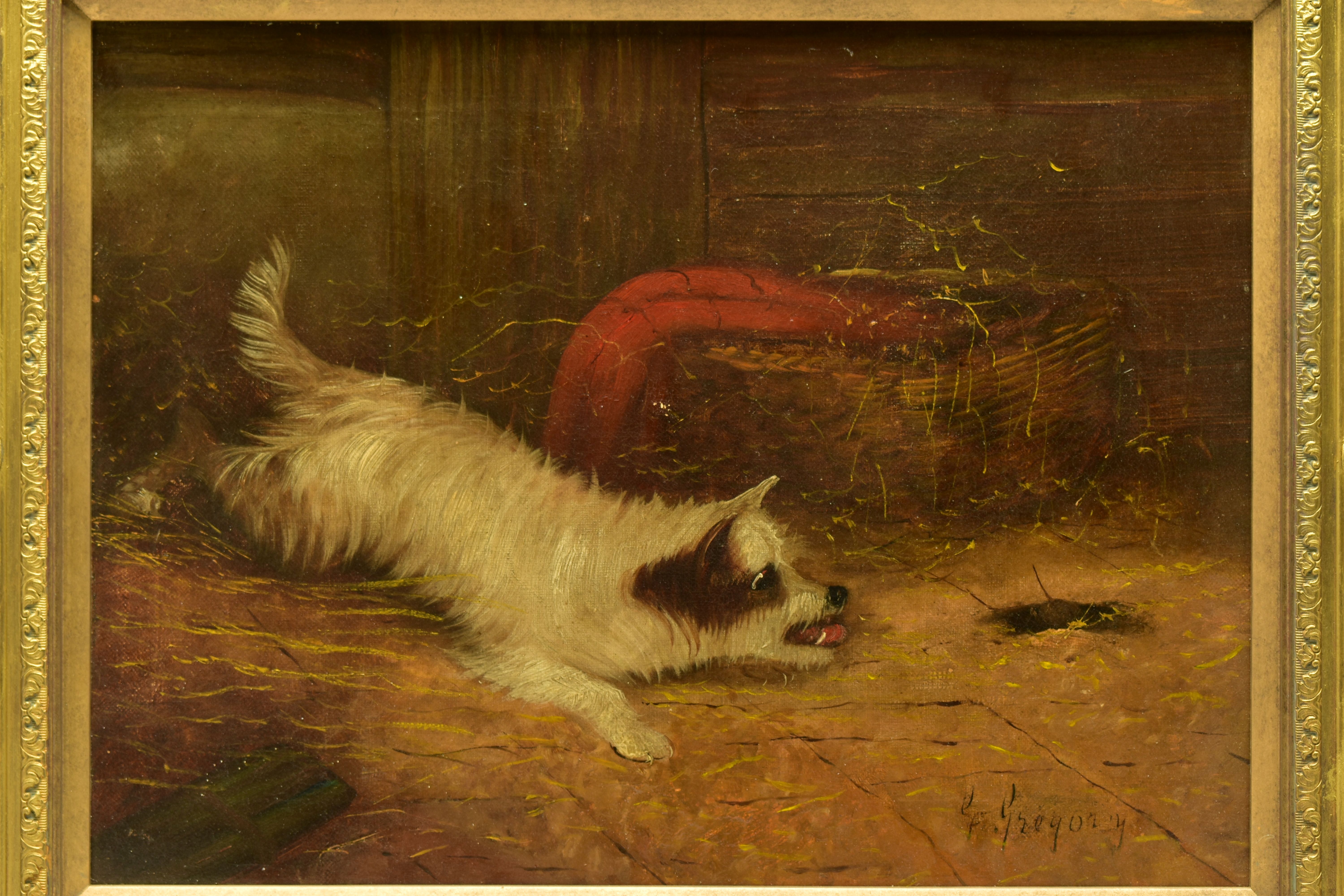 G. GREGORY (19THCENTURY) A TERRIER CHASING A RAT, a depiction of a terrier in a barn chasing a rat - Image 2 of 6
