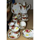 ROYAL ALBERT OLD COUNTRY ROSES PART TEA/COFFEE SERVICE, comprising a coffee pot, with stand, six tea