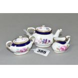 A COALPORT 'TITANIA' MINIATURE TEA SET, comprising a teapot height 5.5cm, cream jug and covered