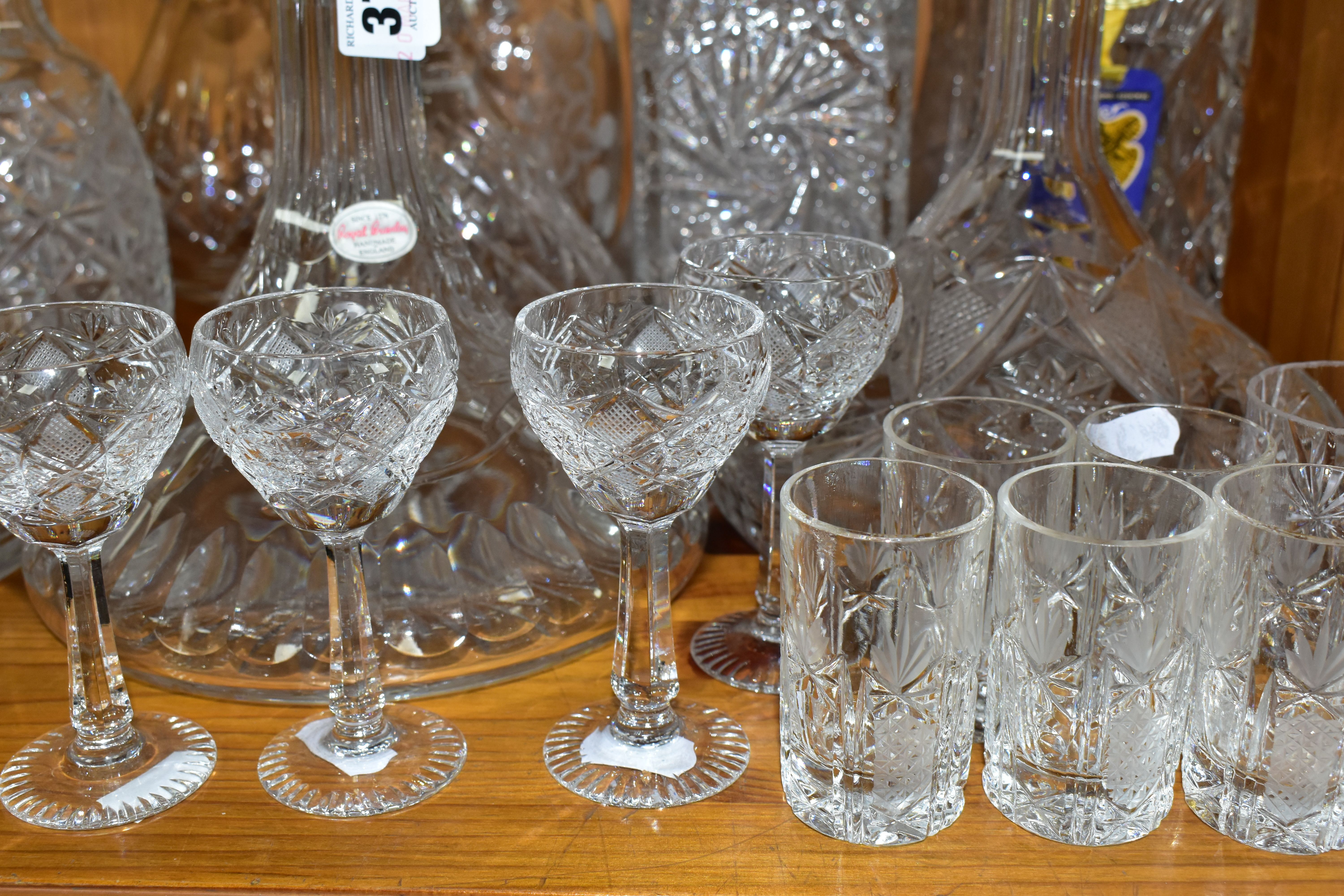 A COLLECTION OF CUT CRYSTAL AND OTHER GLASSWARES, over forty pieces to include twelve decanters: - Image 8 of 8