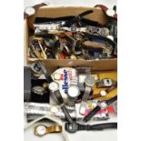 A BOX OF ASSORTED WRISTWATCHES, a variety of ladys and gents wristwatches, names to include '