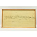 CORNELIUS VARLEY (1781-1873) 'TIVERTON FROM SWINES BRIDGE', a view across open fields to the
