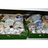 FOUR BOXES OF ASSORTED CERAMICS, to include a Wedgwood Queens Ware covered tureen, a large oval meat