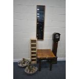 A SELECTION OF OCCASIONAL FUNITURE, to include an oak square occasional table, 59cm squared x height