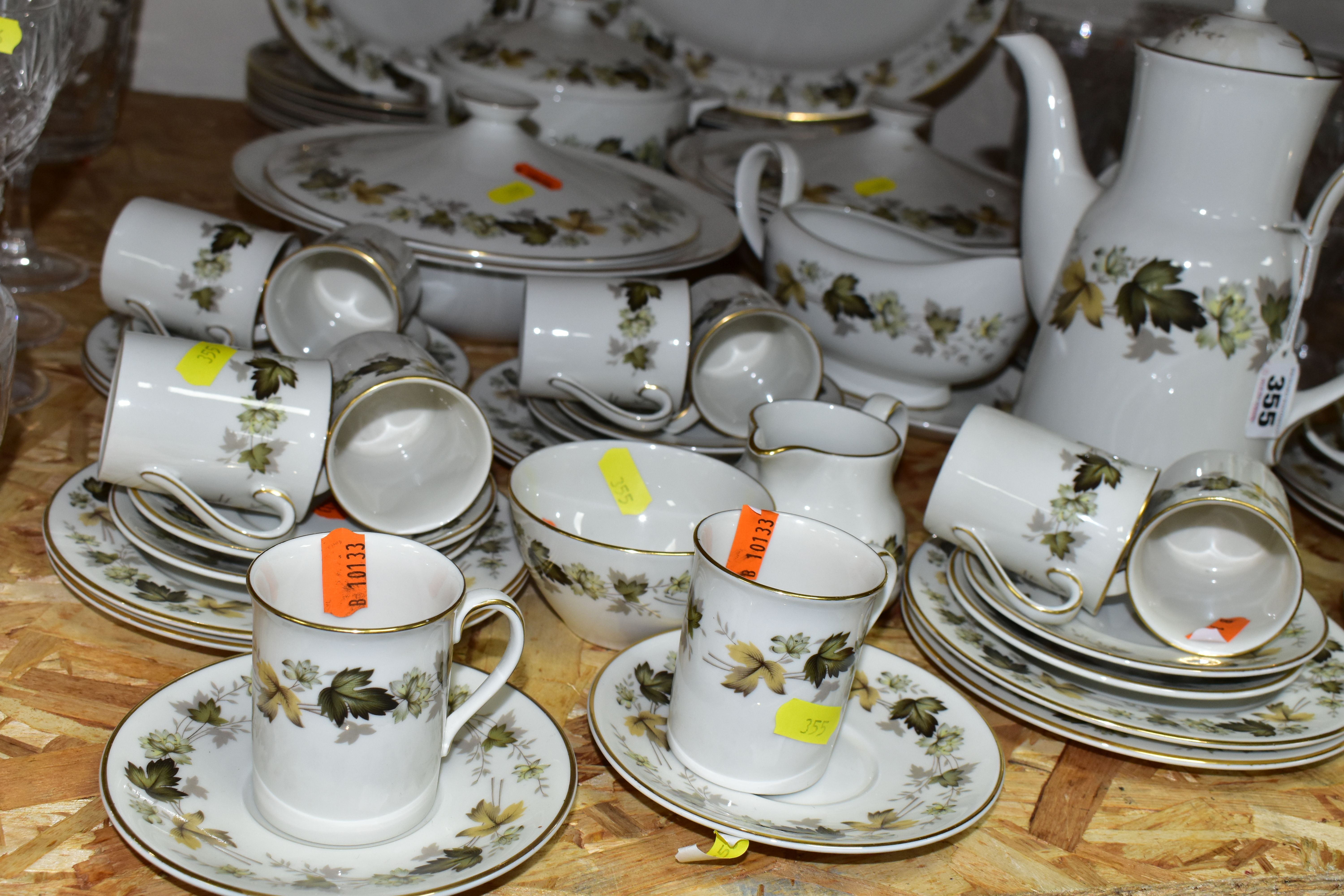 A ROYAL DOULTON 'LARCHMONT' PATTERN DINNER AND COFFEE SET, comprising two covered tureens, one - Image 2 of 5