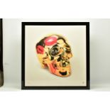 RORY HANCOCK (WALES 1987) 'LOVE ME FOREVER', a signed limited edition print on canvas of a skull,