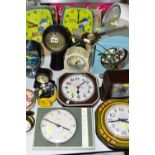 A COLLECTION OF MID 20TH CENTURY CLOCKS, to include two boxed and unused 1970's Soviet wall clock
