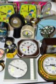 A COLLECTION OF MID 20TH CENTURY CLOCKS, to include two boxed and unused 1970's Soviet wall clock