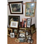 A QUANTITY OF FRAMED PRINTS ETC, to include print reproductions of paintings including John