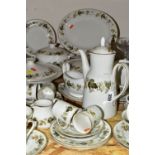 A ROYAL DOULTON 'LARCHMONT' PATTERN DINNER AND COFFEE SET, comprising two covered tureens, one