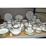 A ROYAL ALBERT AND PARAGON 'KENSINGTON' PATTERN DINNER SET, comprising six soup dishes, six saucers,