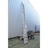 A YOUNGMANS DOUBLE EXTENSION LADDER 7.43m extended and an aluminium step ladder