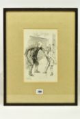 HENRY MATTHEW BROCK (1875-1960) A VICTORIAN WINTER SCENE, an illustration depicting an elderly