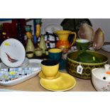 A COLLECTION OF MID-CENTURY CERAMICS, comprising a Royal Norfolk preserve pot, a green midwinter