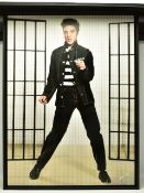 NICK HOLDSWORTH (BRITISH CONTEMPORARY) 'JAILHOUSE ROCK', a pixelated full-length portrait of Elvis