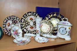 A COLLECTION OF ROYAL CROWN DERBY GIFT AND TEA WARES, comprising three Imari 2451 tea/side plates,