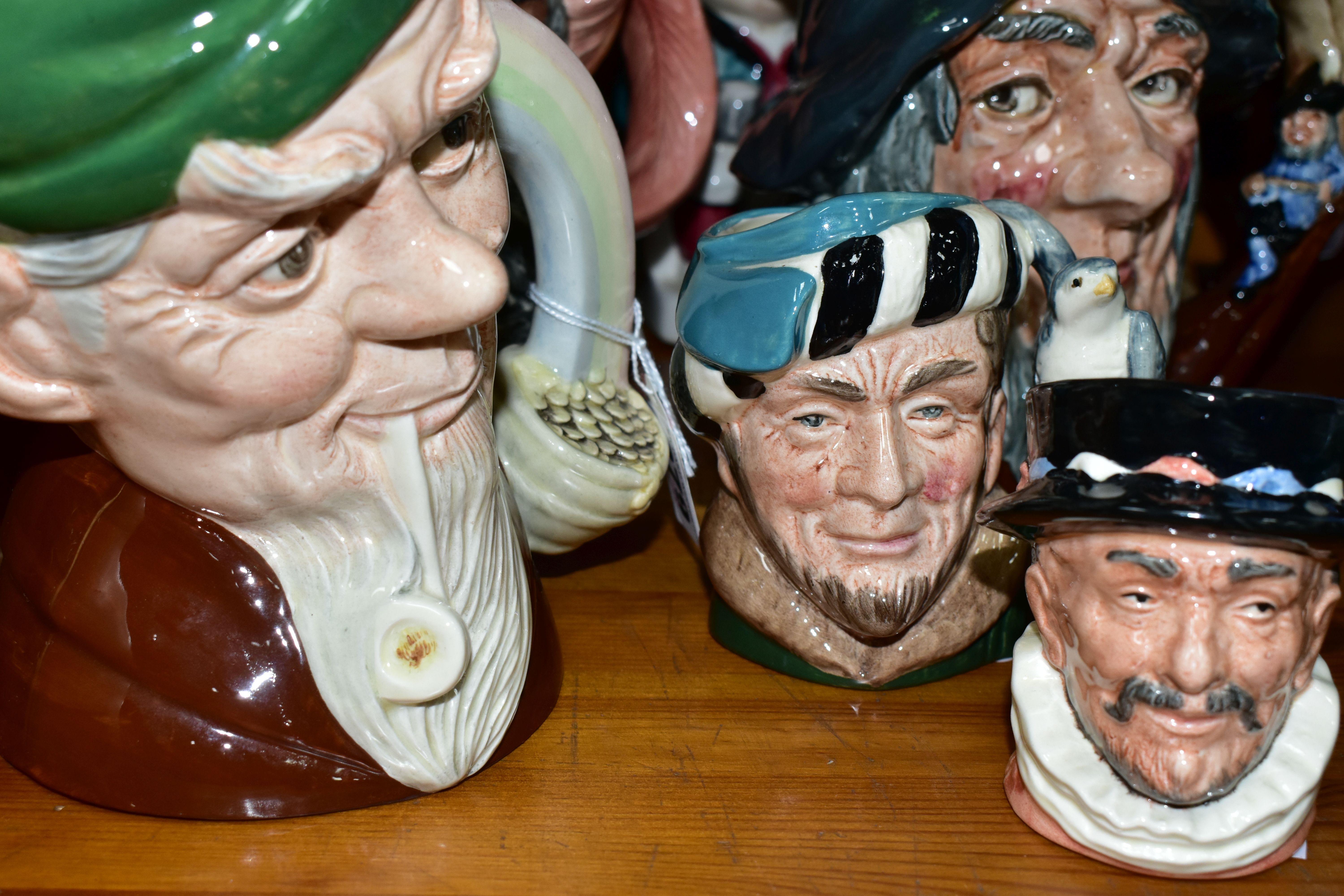 EIGHT CHARACTER AND TOBY JUGS, comprising Royal Doulton character jugs: Leprechaun D6847, - Image 2 of 6