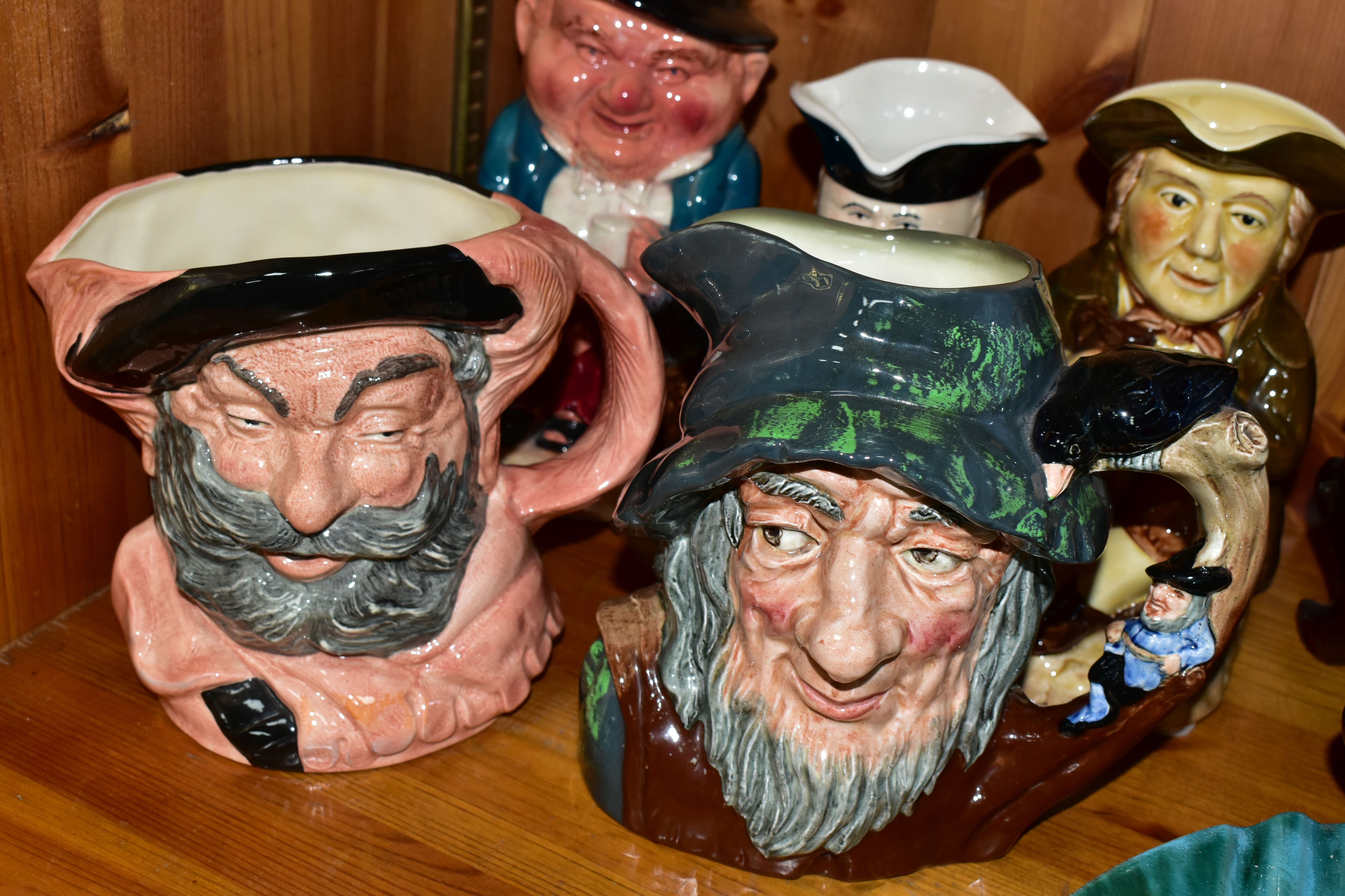 EIGHT CHARACTER AND TOBY JUGS, comprising Royal Doulton character jugs: Leprechaun D6847, - Image 3 of 6