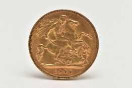 AN EARLY 20TH CENTURY HALF SOVEREIGN COIN, depicting King Edward VII, dated 1908, approximate