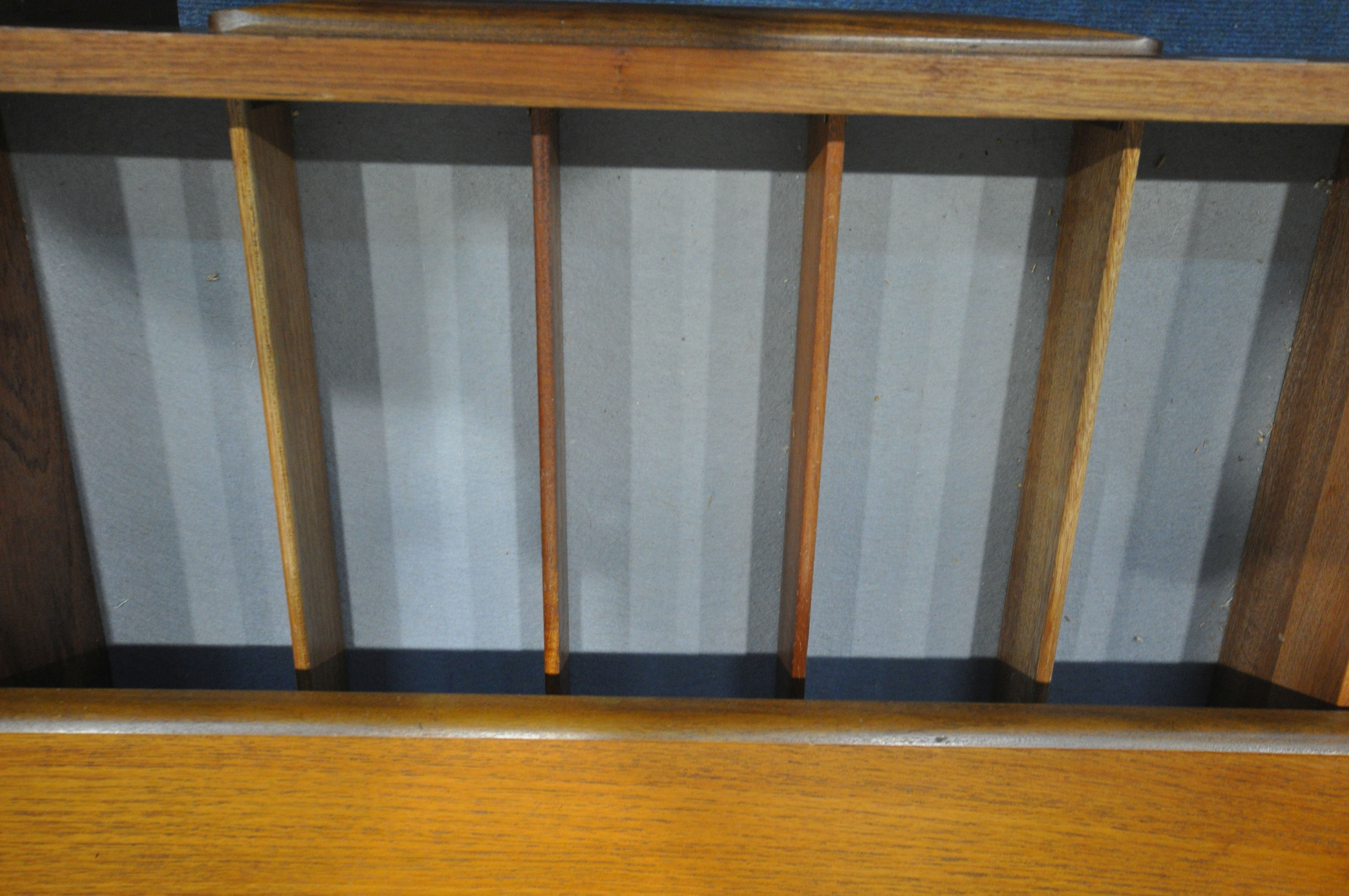 A MID CENTURY G PLAN FRESCO TEAK HIGHBOARD, upper section with a sliding door, and fall front - Image 5 of 7
