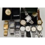 A BOX OF ASSORTED WRISTWATCHES, to include a gents boxed 'Rotary 21 jewels Automatic', a boxed '