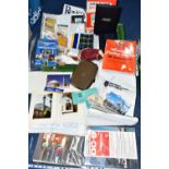 ONE BOX OF AIRLINE MEMORABILIA to include flight bags, brochures tickets, luggage labels,