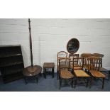 A SELECTION OF OCCASIONAL FURNITURE, to include seven chairs, of various ages, including a rocking