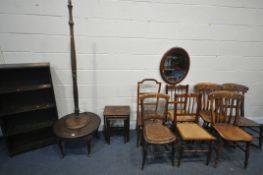 A SELECTION OF OCCASIONAL FURNITURE, to include seven chairs, of various ages, including a rocking