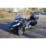 A 2011 CAN AM SPYDER RTS THREE WHEELED MOTORCYCLE in black, first registered January 2011 under