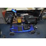 A LIBERTY MOBILITY SCOOTER in graphite blue with two keys, charger and battery, front basket (PAT